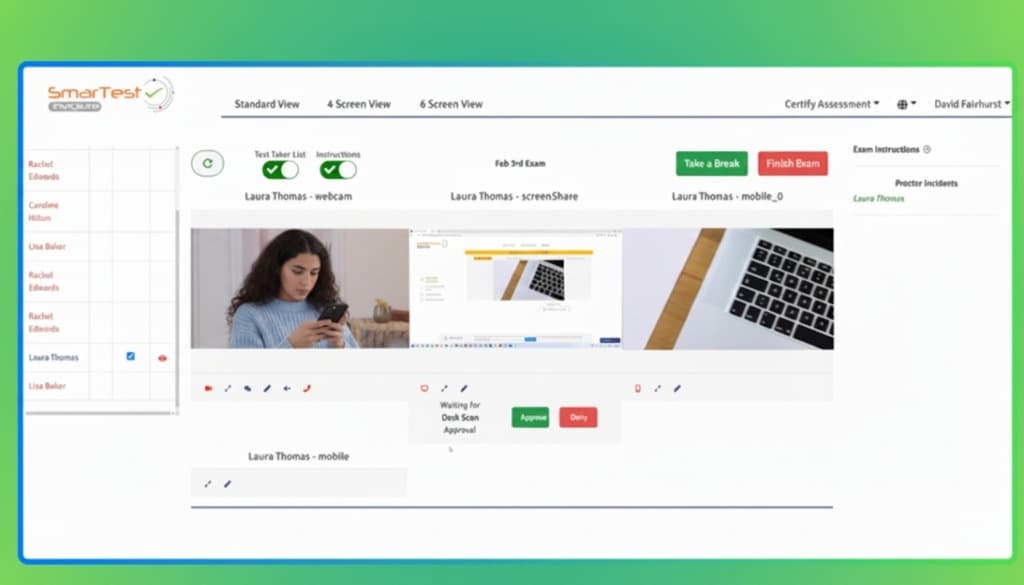 SmarTest Invigilate Proctor Dashboard